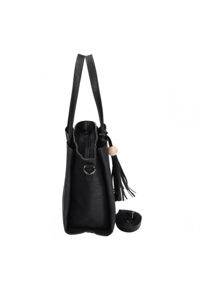 Fekete olasz női bőrtáska eco bőrből