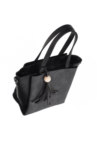 Fekete olasz női bőrtáska eco bőrből